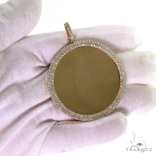 14K Gold Sparkling Memories 2 Row Diamond Photo Pendant, photo 6 of 6