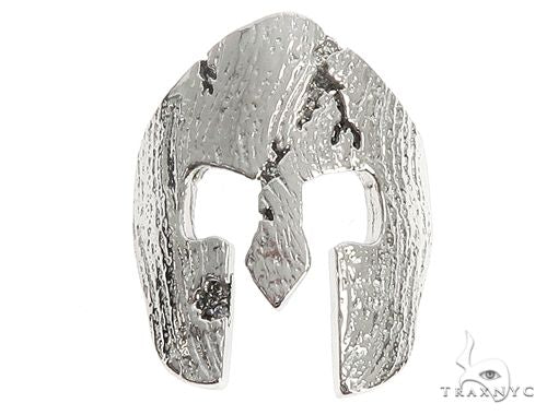 14K Gold Diamond Spartan Mask Pendant