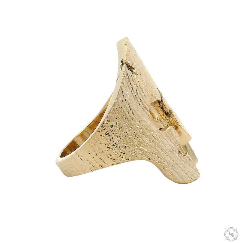 14K Gold Spartan Mask Diamond Ring, photo 3 of 6