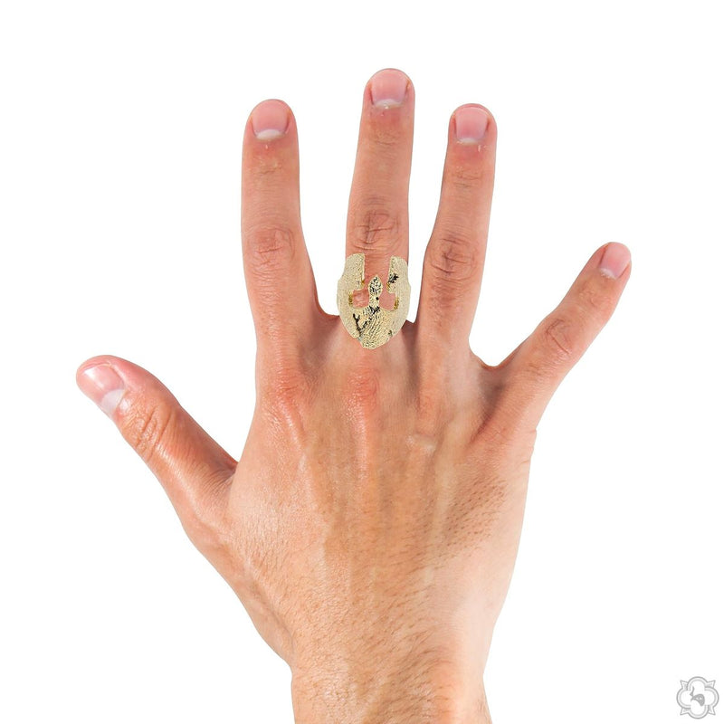 14K Gold Spartan Mask Diamond Ring, photo 6 of 6