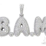 Special Custom White Gold Iced Out Diamond BAM Name Pendant 65249 - Image 1