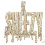 Special Custom Yellow Gold  Name Pendant Sheezy with Drip-Prong Set 65254 - Image 1