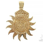 Special Custom Yellow Gold  Prong Diamond Enamel Sunny Pendant 65255 - Image 3