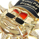 Special Custom Yellow Gold  Prong Diamond Enamel Sunny Pendant 65255 - Image 4