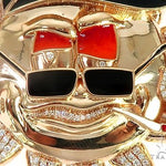 Special Custom Yellow Gold  Prong Diamond Enamel Sunny Pendant 65255 - Image 5