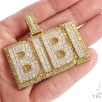 Special Custom Yellow Gold Name Pendant  BIBI Prong Diamonds 65247 - Image 5
