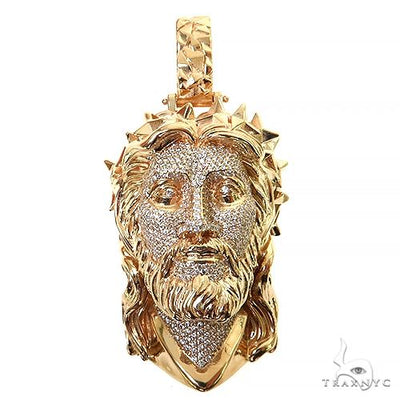 Spikes Crown Jesus Head Diamond Pendant 69120 - Image 1