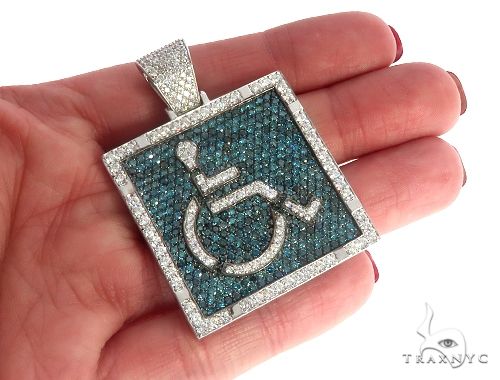 Square Handicap Diamond Pendant 65495 - Image 5