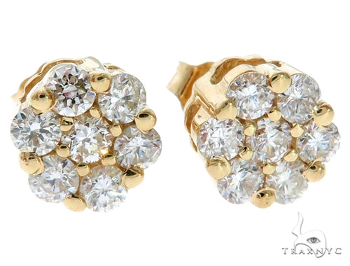 14K Gold Stud Diamond Earrings, photo 2 of 5