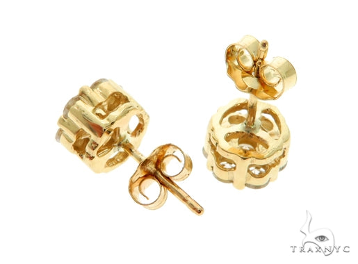 14K Gold Stud Diamond Earrings, photo 3 of 5