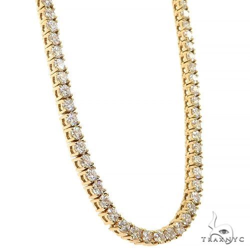 18-inch yellow gold men's chain with 3.3mm textured links and polished finish