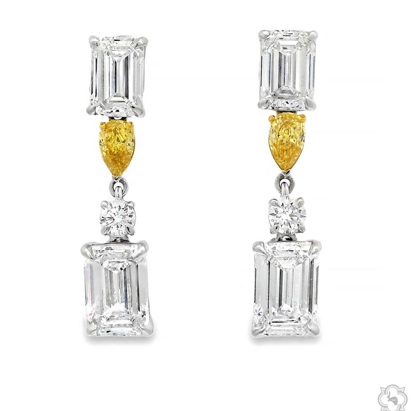 Sunlit Elegance Diamond Drop Earrings 70551 - Image 1