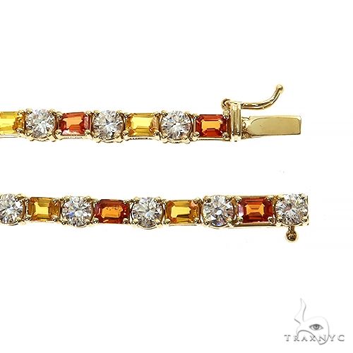 Sunset Serenity Emerald Cut Diamond Tennis Chain 69477 - Image 5