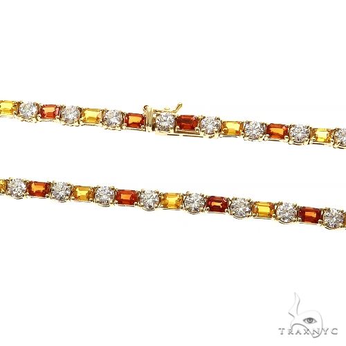 Sunset Serenity Emerald Cut Diamond Tennis Chain 69477 - Image 6