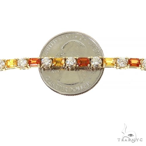 Sunset Serenity Emerald Cut Diamond Tennis Chain 69477 - Image 7