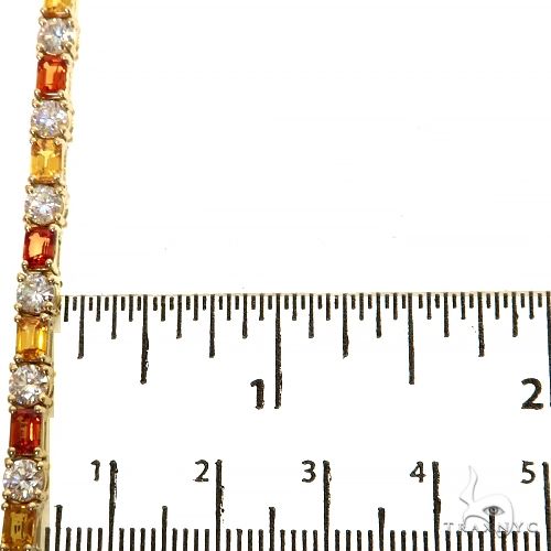 Sunset Serenity Emerald Cut Diamond Tennis Chain 69477 - Image 8