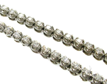 31-inch 14K white gold diamond, 4mm links, polished finish