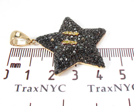 14K Gold Super Mario Bros Star Black Color Diamond Pendant, photo 8 of 9