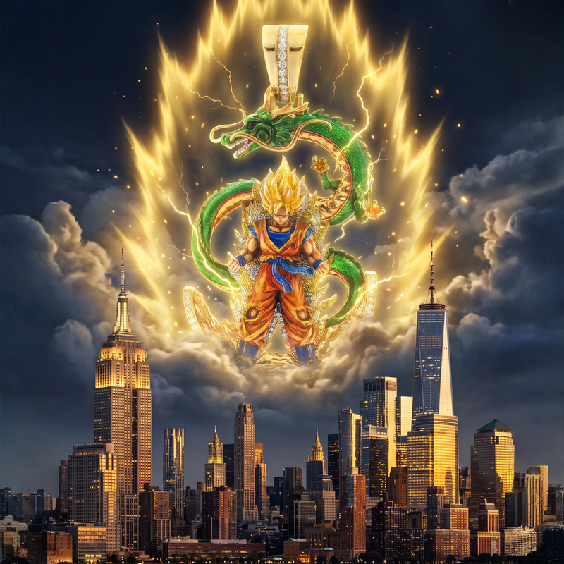 Super Saiyan Goku and And Dragon Shenron Pendant 71720