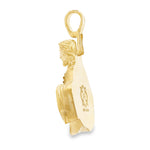 Yellow gold Sacred Heart Jesus pendant with diamond-accented bail.