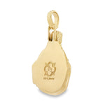 Yellow gold Sacred Heart Jesus pendant with diamond-accented bail.