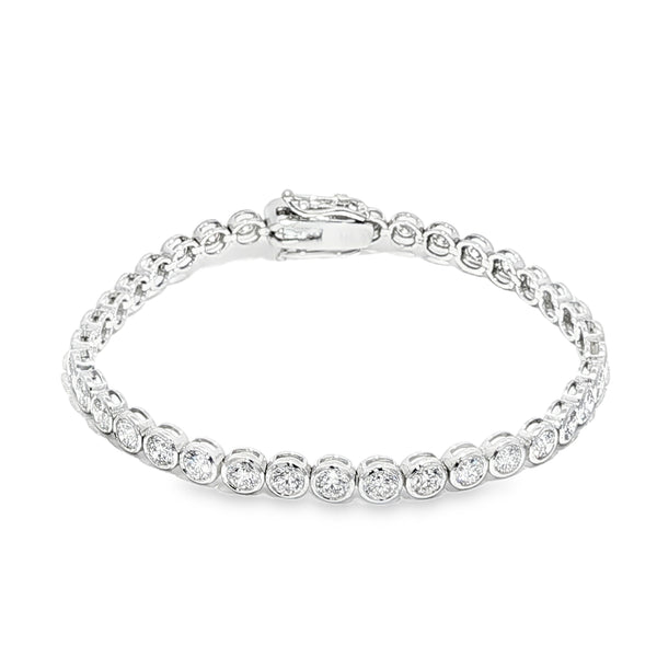 Bezel Set Tennis Bracelet 71085 | TraxNYC