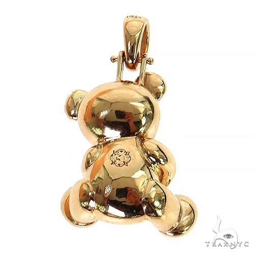 14K Gold Heavy Trax Teddy Bear Diamond Pendant, photo 4 of 6