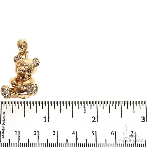 14K Gold Heavy Trax Teddy Bear Diamond Pendant, photo 5 of 6