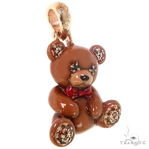 Enamel Trax Teddy Bear Diamond Pendant 68669 - Image 2