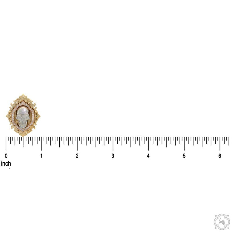 The Baroque Motif Skull Pendant in 14K Gold, photo 6 of 8