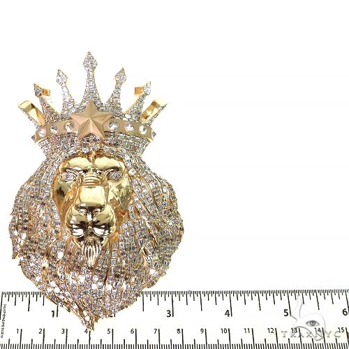 The Royal King Lion Diamond Pendant in 14K Gold, photo 6 of 7