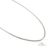 Thin Solid Miami Cuban Link Chain 10K White Gold 24 Inches 1.9mm   67279 - Image 1