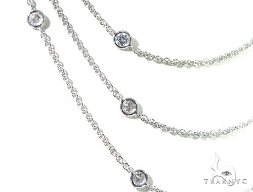 Three Layers Bezel Diamond Necklace 45313 - Image 3