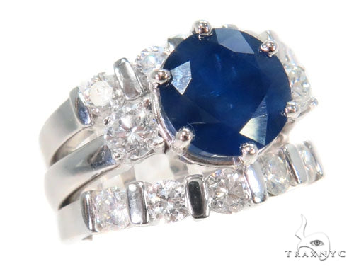 Three Piece Sapphire Engagement Ring 44160 - Image 2