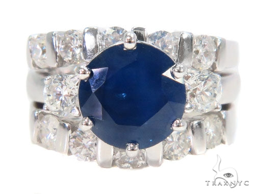 Three Piece Sapphire Engagement Ring 44160 - Image 4