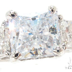 Three Stone Princess Engagement Ring Set 35150 - Image 3