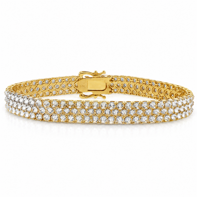 Three Row Upside Down Lab Diamond Tennis Bracelet 71610