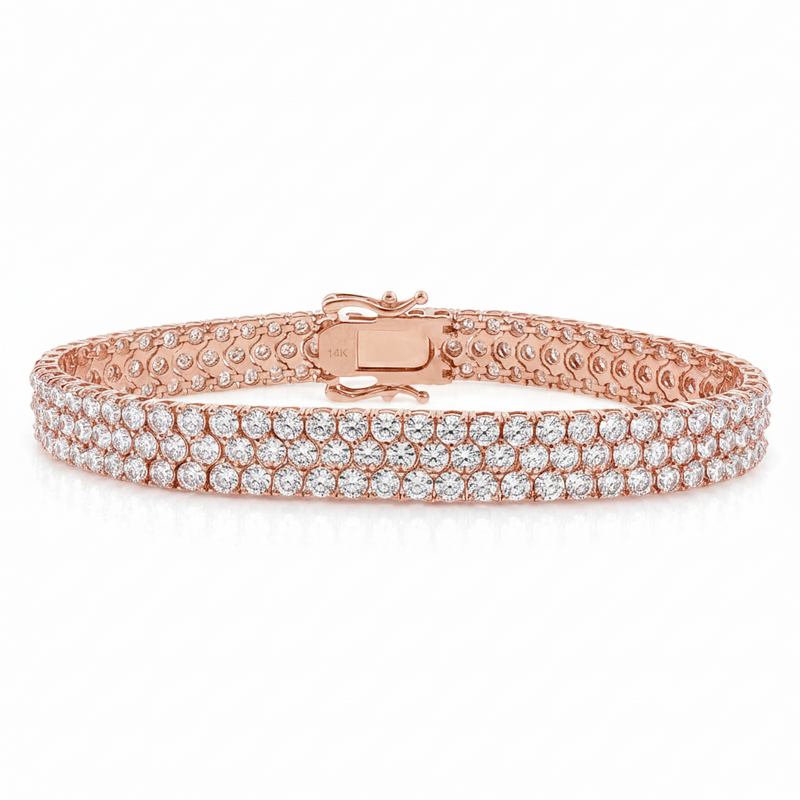 Three Row Upside Down Lab Diamond Tennis Bracelet 71610