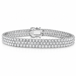 Three Row Upside Down Lab Diamond Tennis Bracelet 71610