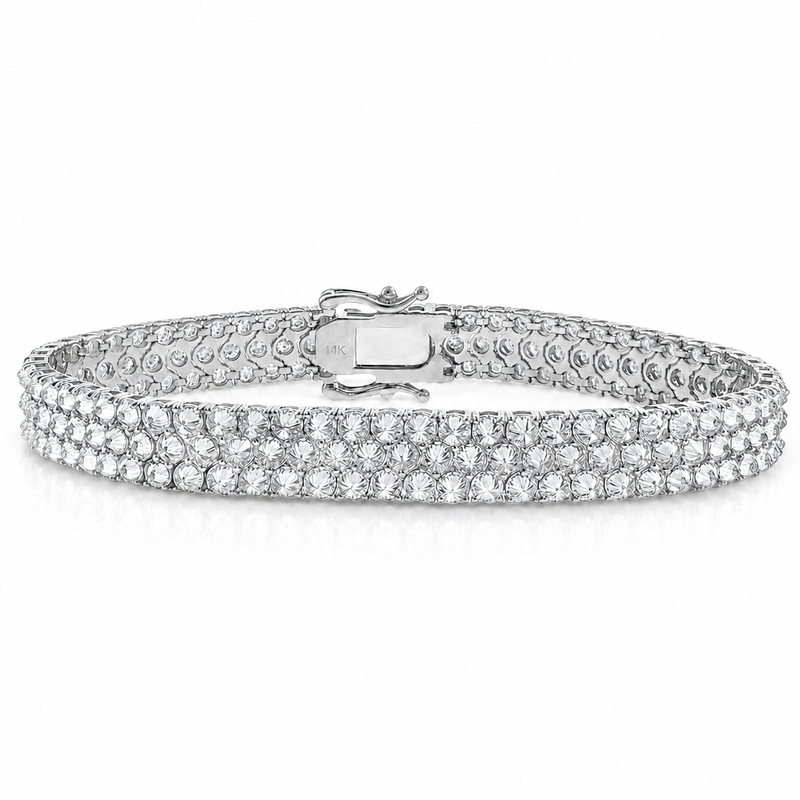 Three Row Upside Down Lab Diamond Tennis Bracelet 71610