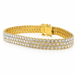 Three Row Upside Down Lab Diamond Tennis Bracelet 71610