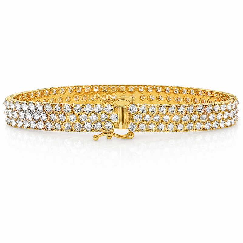 Three Row Upside Down Lab Diamond Tennis Bracelet 71610