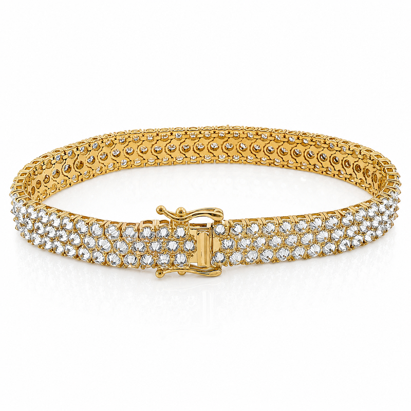 Three Row Upside Down Lab Diamond Tennis Bracelet 71610