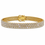 Three Row Upside Down Natural Diamond Tennis Bracelet 71611