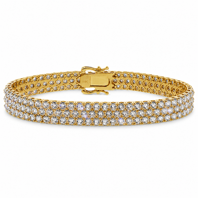 Three Row Upside Down Natural Diamond Tennis Bracelet 71611