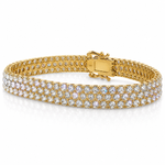 Three Row Upside Down Natural Diamond Tennis Bracelet 71611