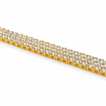 Three Row Upside Down Natural Diamond Tennis Bracelet 71611