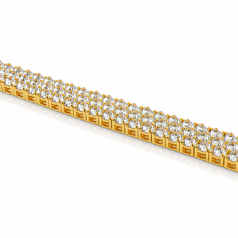 Three Row Upside Down Natural Diamond Tennis Bracelet 71611