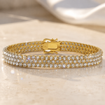 Three Row Upside Down Natural Diamond Tennis Bracelet 71611