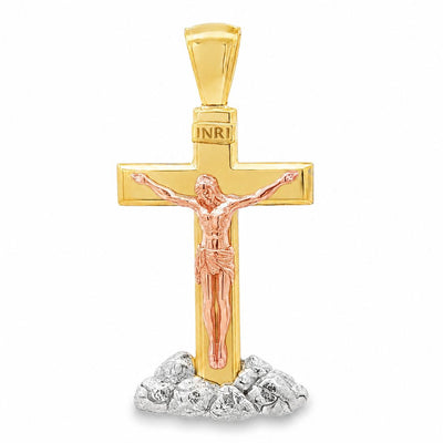 Three Tone Savior Crucifix Pendant 71372